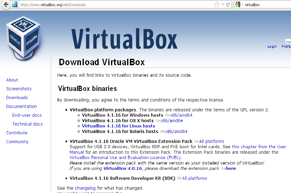 virtualbox 4.1.12 oracle vm virtualbox extension pack